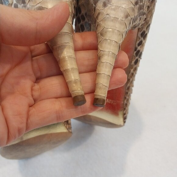 Michael Kors Cairo Genuine Python Skin Pumps Womens 8 Beige Nude Heels Snakeskin - Picture 7 of 11